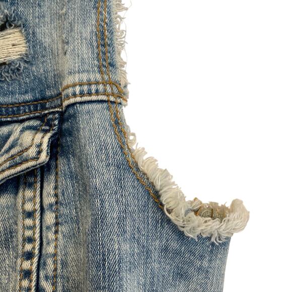 NWT Silver Jeans Co Mid Wash Denim Button Up Distressed Western Vest Size Medium - Picture 8 of 16